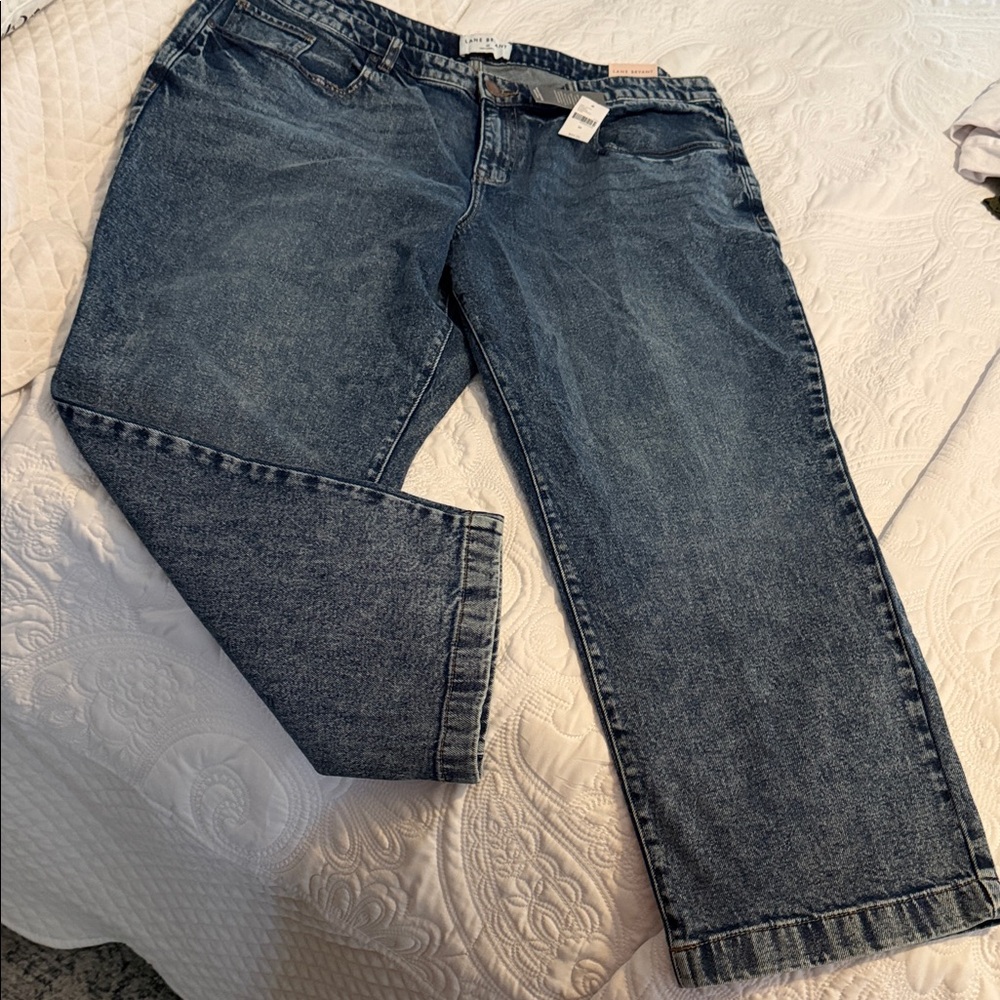 Lane Bryant Straight Leg Jeans in Dark Blue Wash
